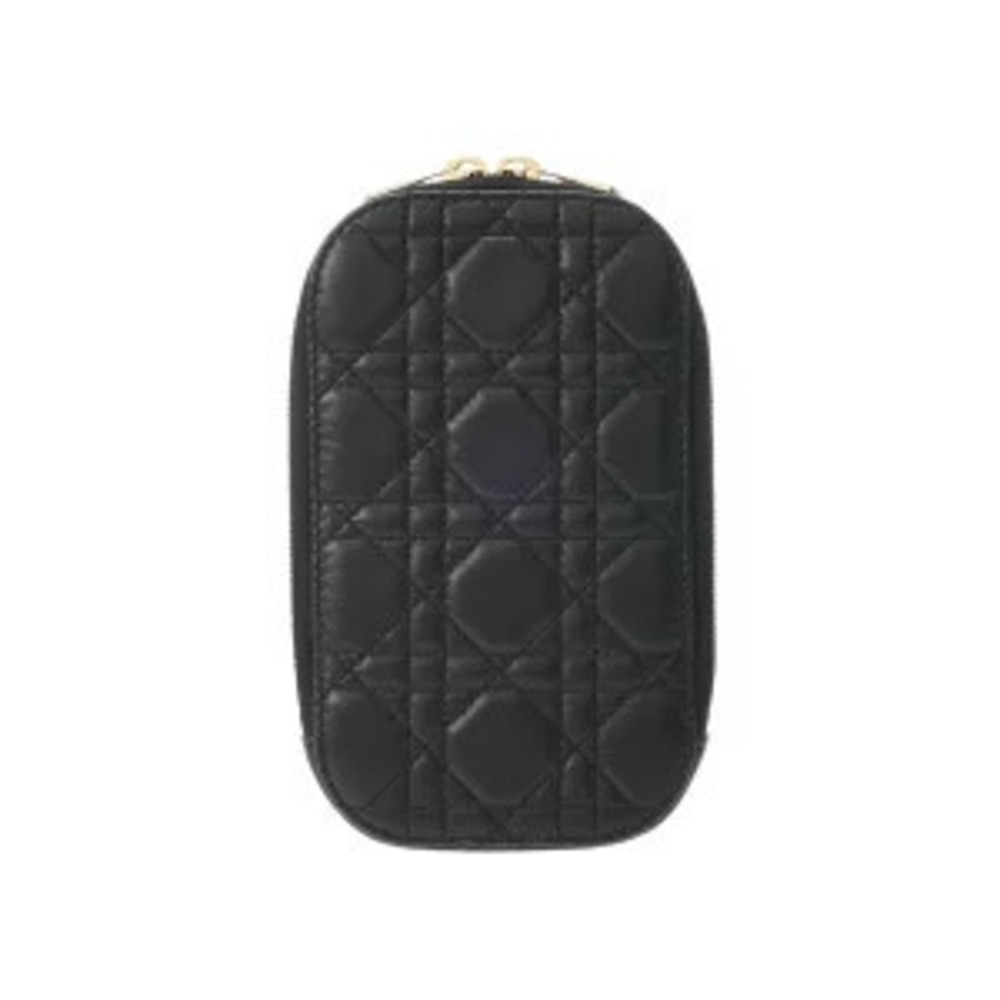 Christian Dior Cannage Lady Call Phone Black Lambskin Shoulder Bag